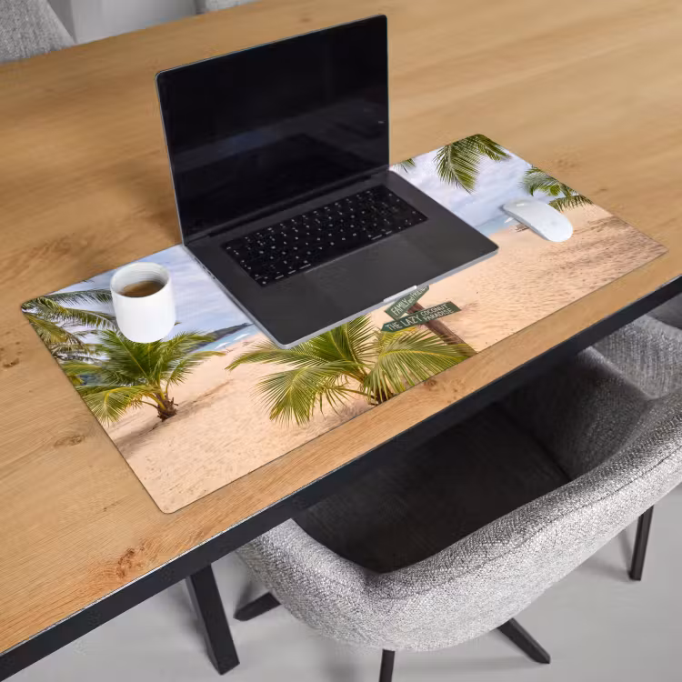 Bureau onderlegger - Strand - Wegwijzer - Palmen - Tropisch - Groen — 3