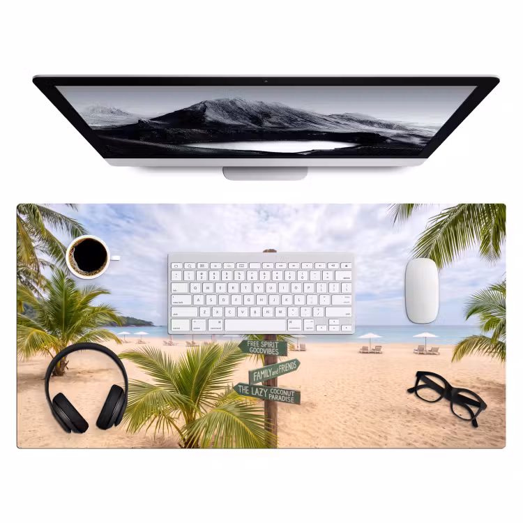 Bureau onderlegger - Strand - Wegwijzer - Palmen - Tropisch - Groen — 4