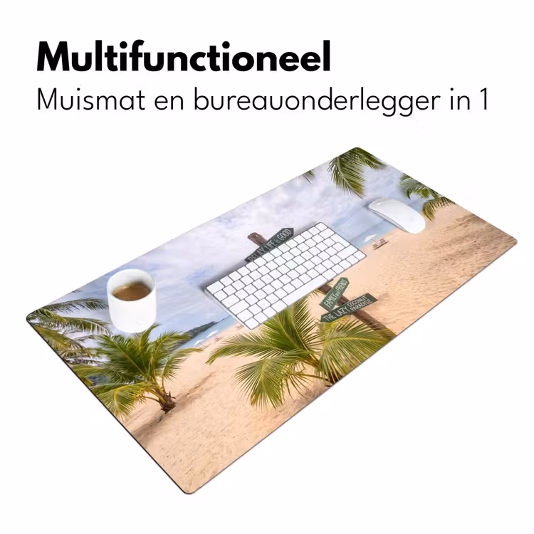 Bureau onderlegger - Strand - Wegwijzer - Palmen - Tropisch - Groen — 7