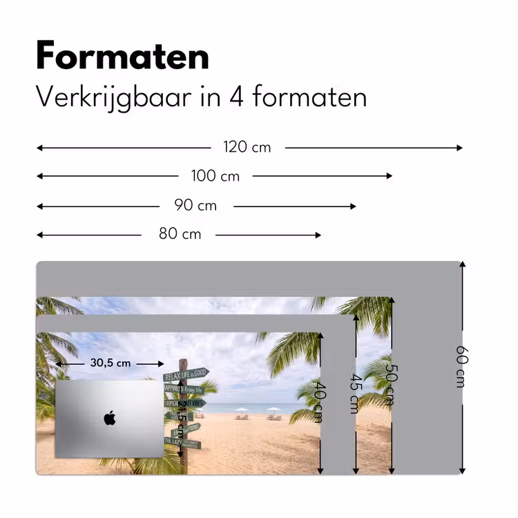Bureau onderlegger - Strand - Wegwijzer - Palmen - Tropisch - Groen — 8