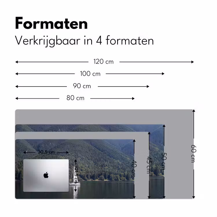 Bureau onderlegger - Zeilboot - Water - Bergen - Natuur - Groen — 8