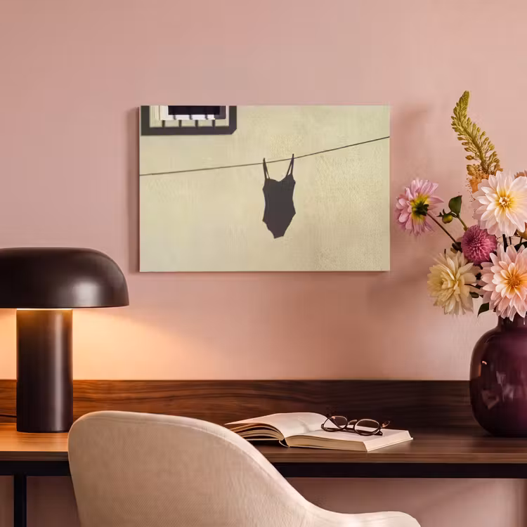 Canvas schilderij - Badpak - Schaduw - Muur - Zomer - Minimalistisch — 3