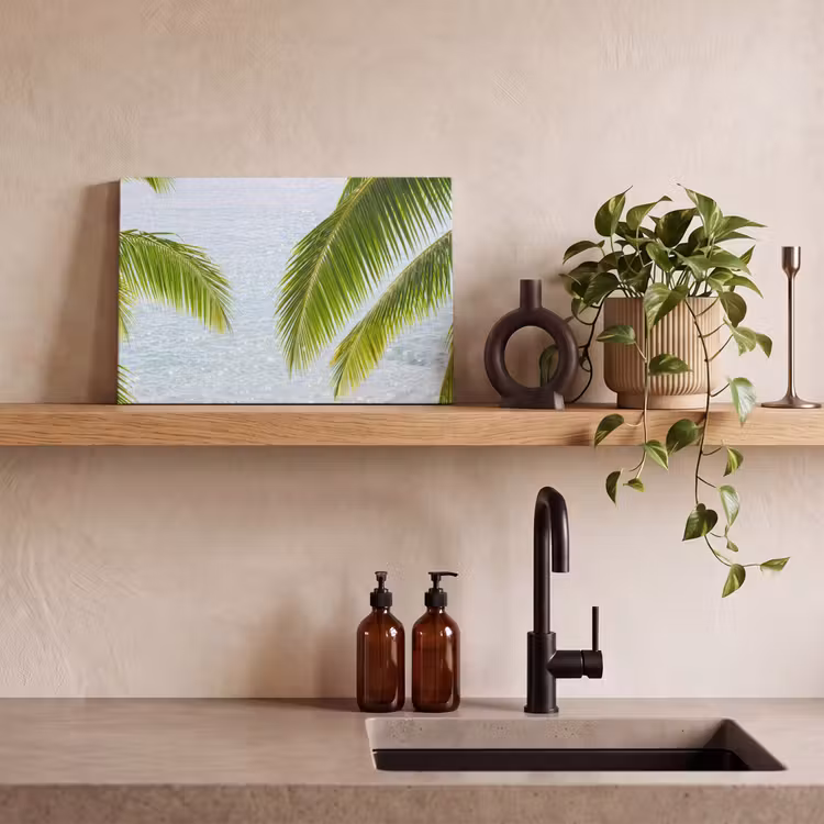 Canvas schilderij - Boom - Bladeren - Water - Tropisch - Groen — 2