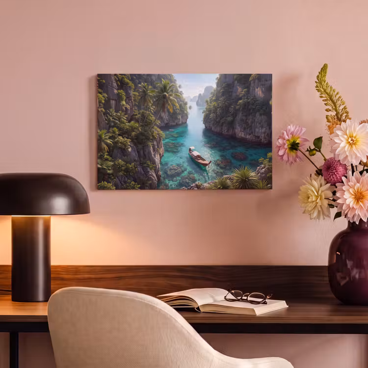 Canvas schilderij - Eiland - Tropisch - Water - Palmbomen - Natuur — 3