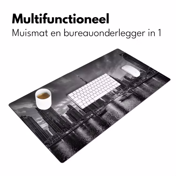 Bureau onderlegger - Stad - Skyline - Architectuur - Avond - Zwart-wit — 7