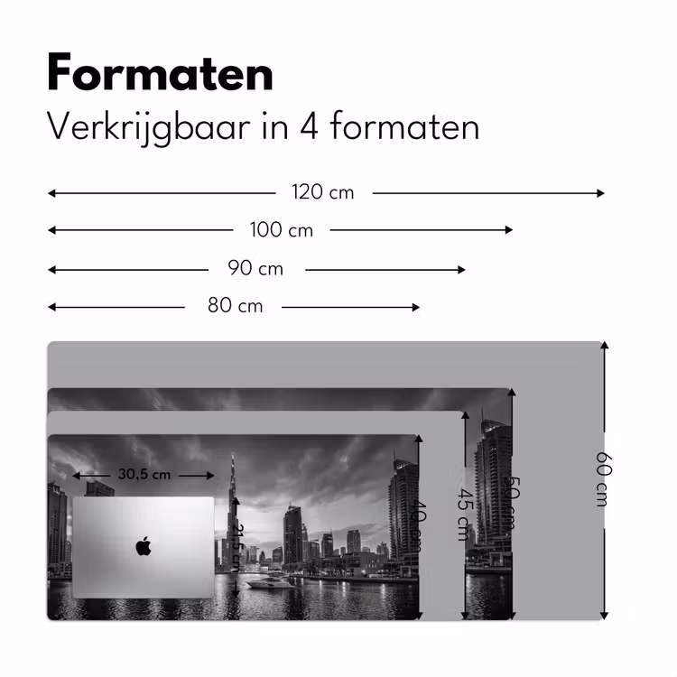 Bureau onderlegger - Stad - Skyline - Architectuur - Avond - Zwart-wit — 8