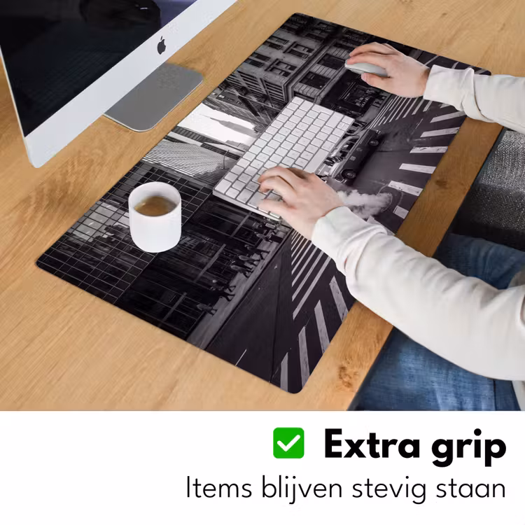 Bureau onderlegger - Stad - Straat - Gebouwen - Verkeer - Zwart-wit — 6