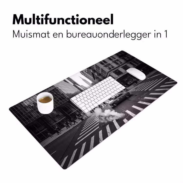 Bureau onderlegger - Stad - Straat - Gebouwen - Verkeer - Zwart-wit — 7