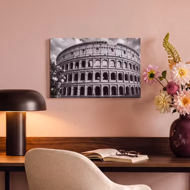 Canvas schilderij - Architectuur - Colosseum - Rome - Historisch - Zwart-wit — 3