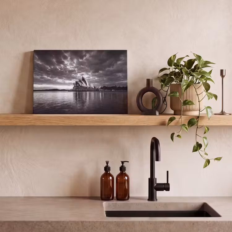 Canvas schilderij - Architectuur - Water - Stad - Modern - Zwart-wit — 2