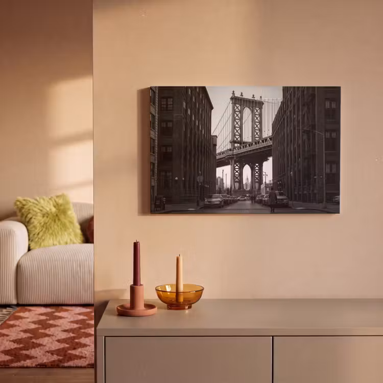 Canvas schilderij - Brug - Stad - Architectuur - Modern - Zwart-wit — 1