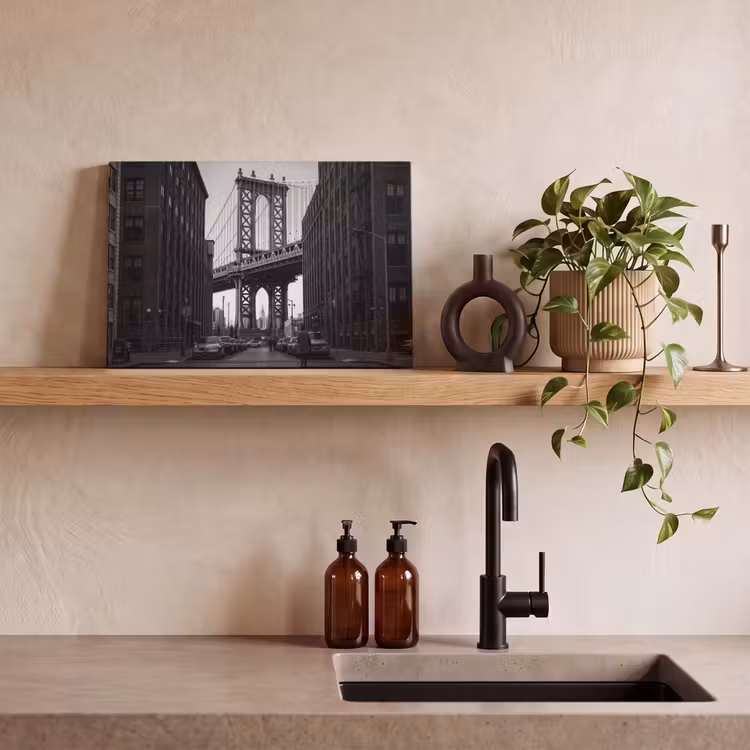 Canvas schilderij - Brug - Stad - Architectuur - Modern - Zwart-wit — 2