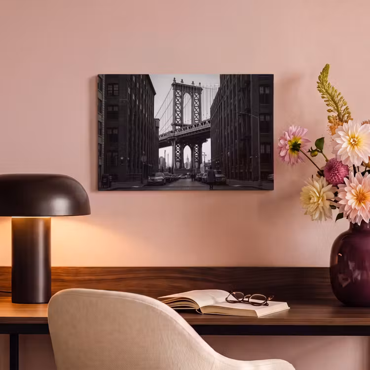 Canvas schilderij - Brug - Stad - Architectuur - Modern - Zwart-wit — 3