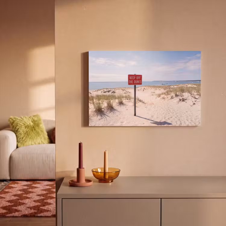 Canvas schilderij - Duin - Bord - Kust - Landschap - Rood — 1