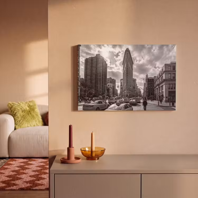 Canvas schilderij - Gebouw - Hoogbouw - Stad - Architectuur - Zwart-wit — 1