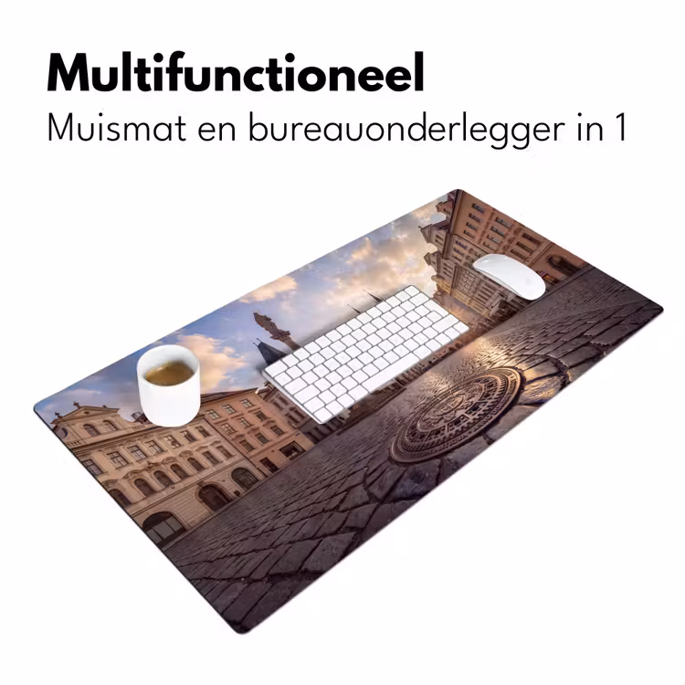 Bureau onderlegger - Stad - Praag - Ochtend - Architectuur - Goud — 7