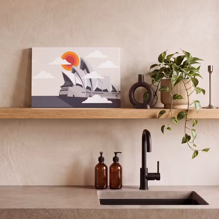 Canvas schilderij - Architectuur - Stadsgezicht - Modern - Grijs - Oranje — 2