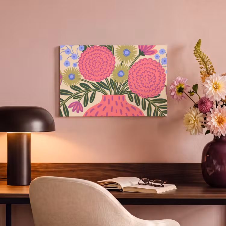 Canvas schilderij - Bloemen - Boeket - Natuur - Abstract - Roze — 3