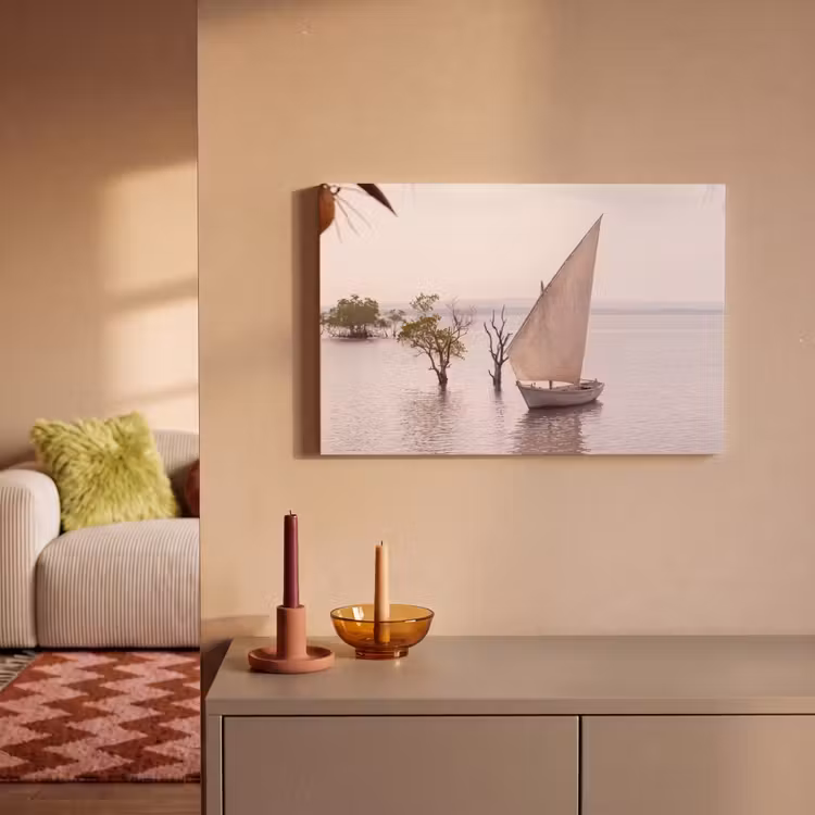 Canvas schilderij - Boot - Zeil - Water - Tropisch - Natuur — 1