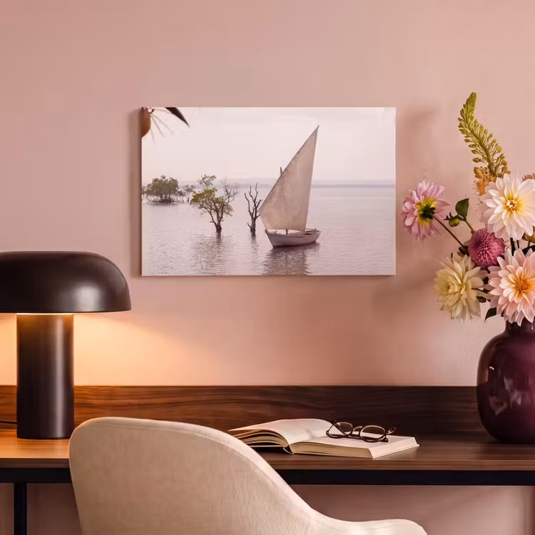 Canvas schilderij - Boot - Zeil - Water - Tropisch - Natuur — 3