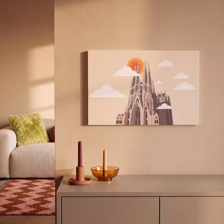 Canvas schilderij - Gebouw - Torens - Architectuur - Abstract - Zonsondergang — 1