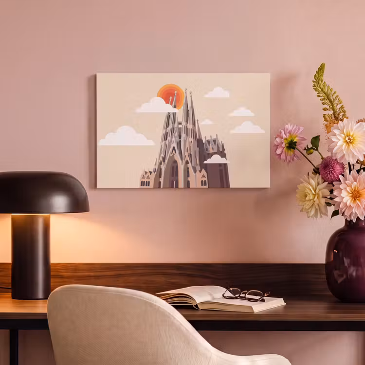 Canvas schilderij - Gebouw - Torens - Architectuur - Abstract - Zonsondergang — 3
