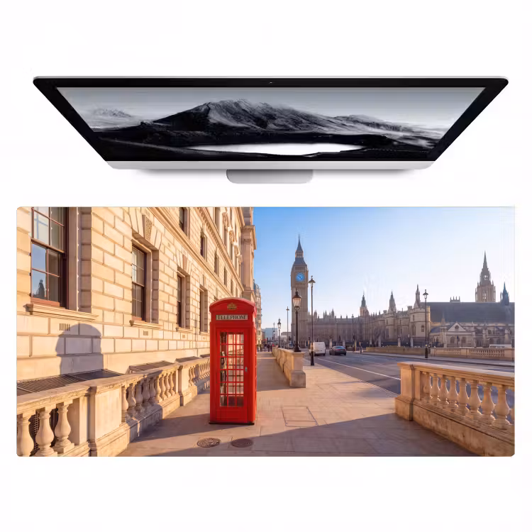 Bureau onderlegger - Telefooncel - Rood - Londen - Stad - Architectuur — 1