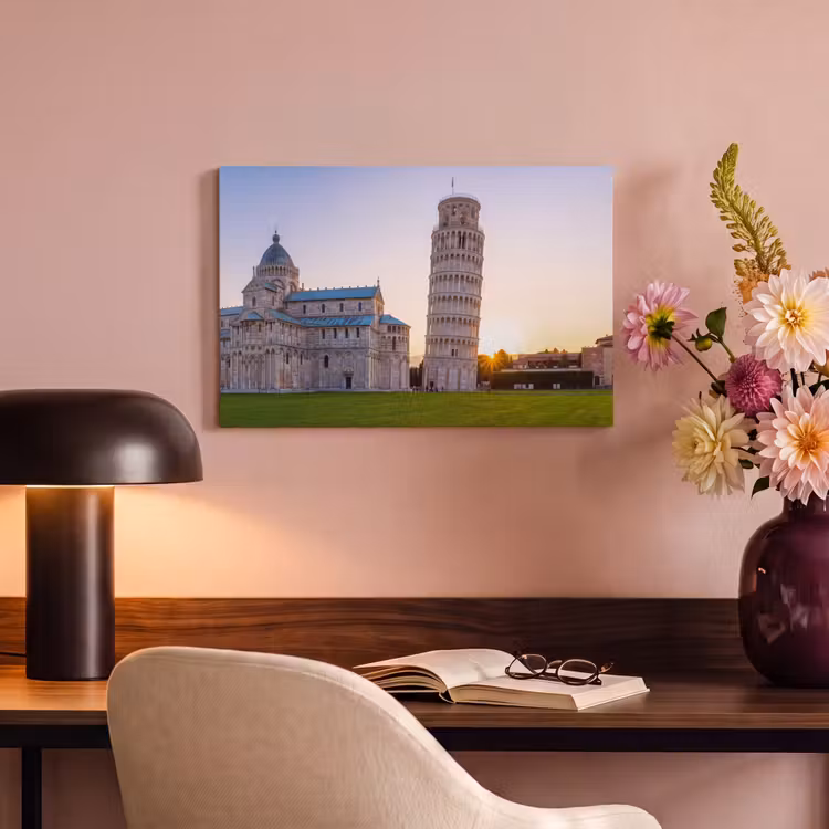 Canvas schilderij - Architectuur - Toren - Pisa - Italië - Zonsondergang — 3