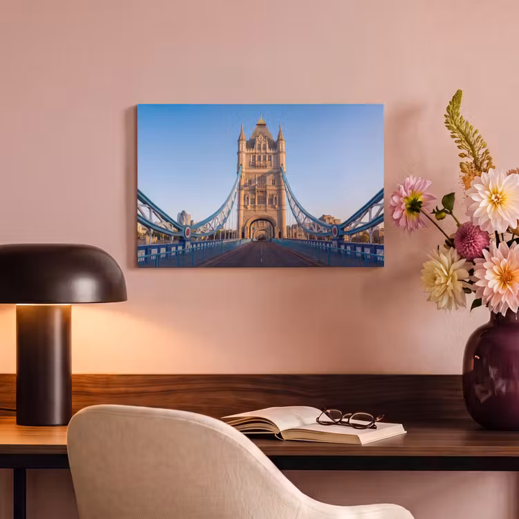 Canvas schilderij - Brug - Toren - Architectuur - Klassiek - Blauw — 3
