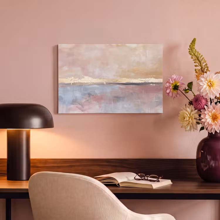 Canvas schilderij - Abstract - Horizontaal - Kunst - Roze - Goud — 3
