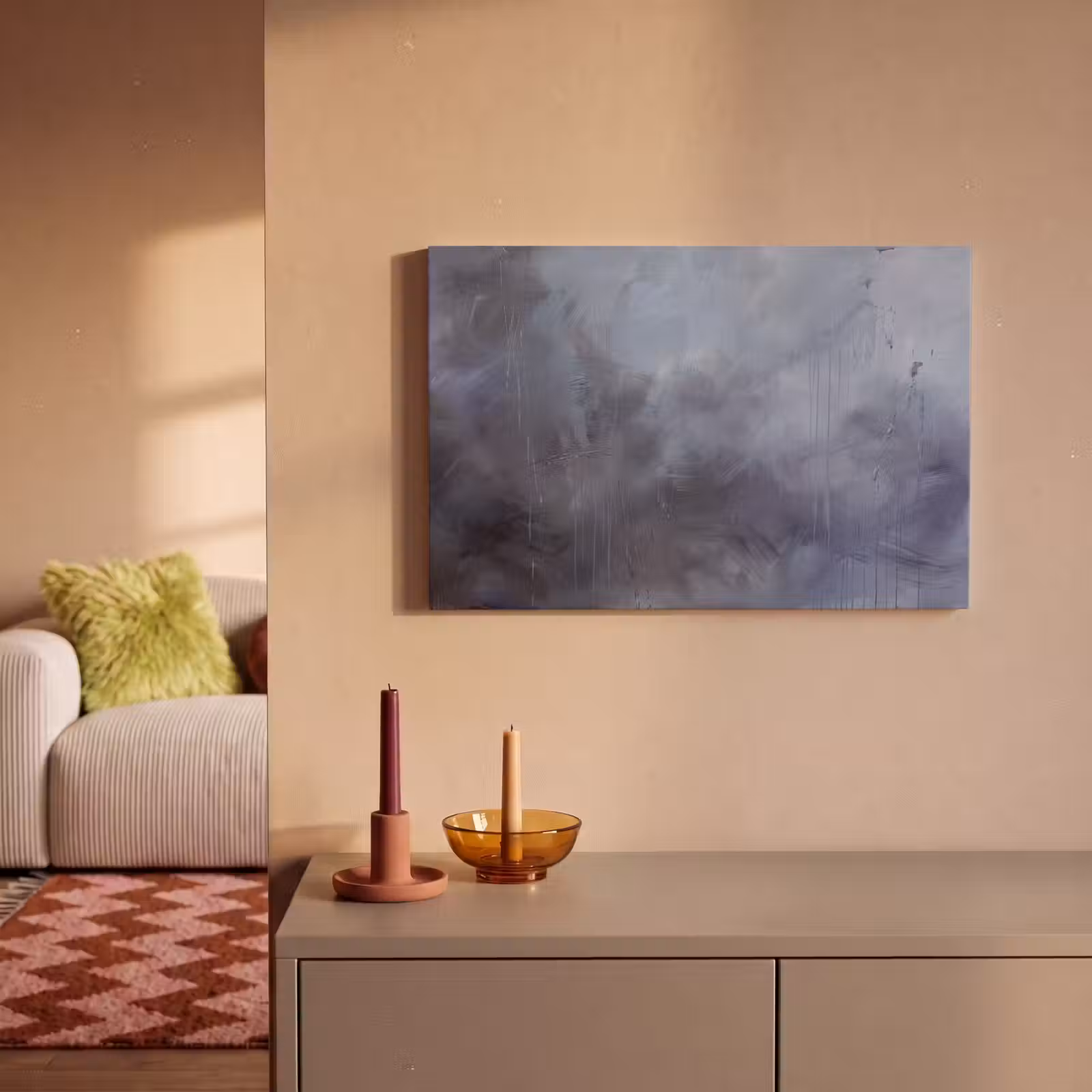 Canvas schilderij - Abstract - Kwaststreken - Modern - Kunst - Grijs — 1