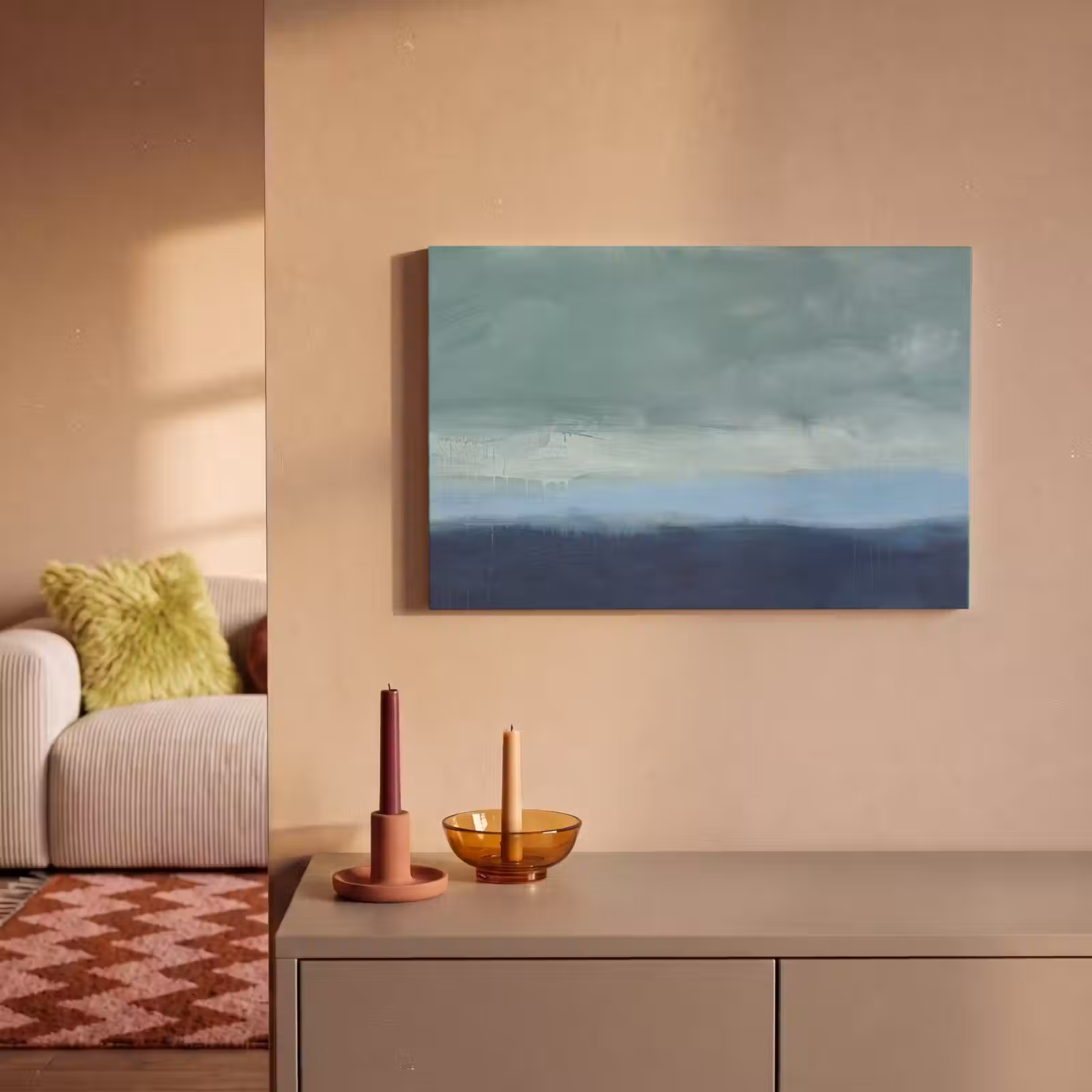 Canvas schilderij - Abstract - Lagen - Rust - Modern - Blauw — 1