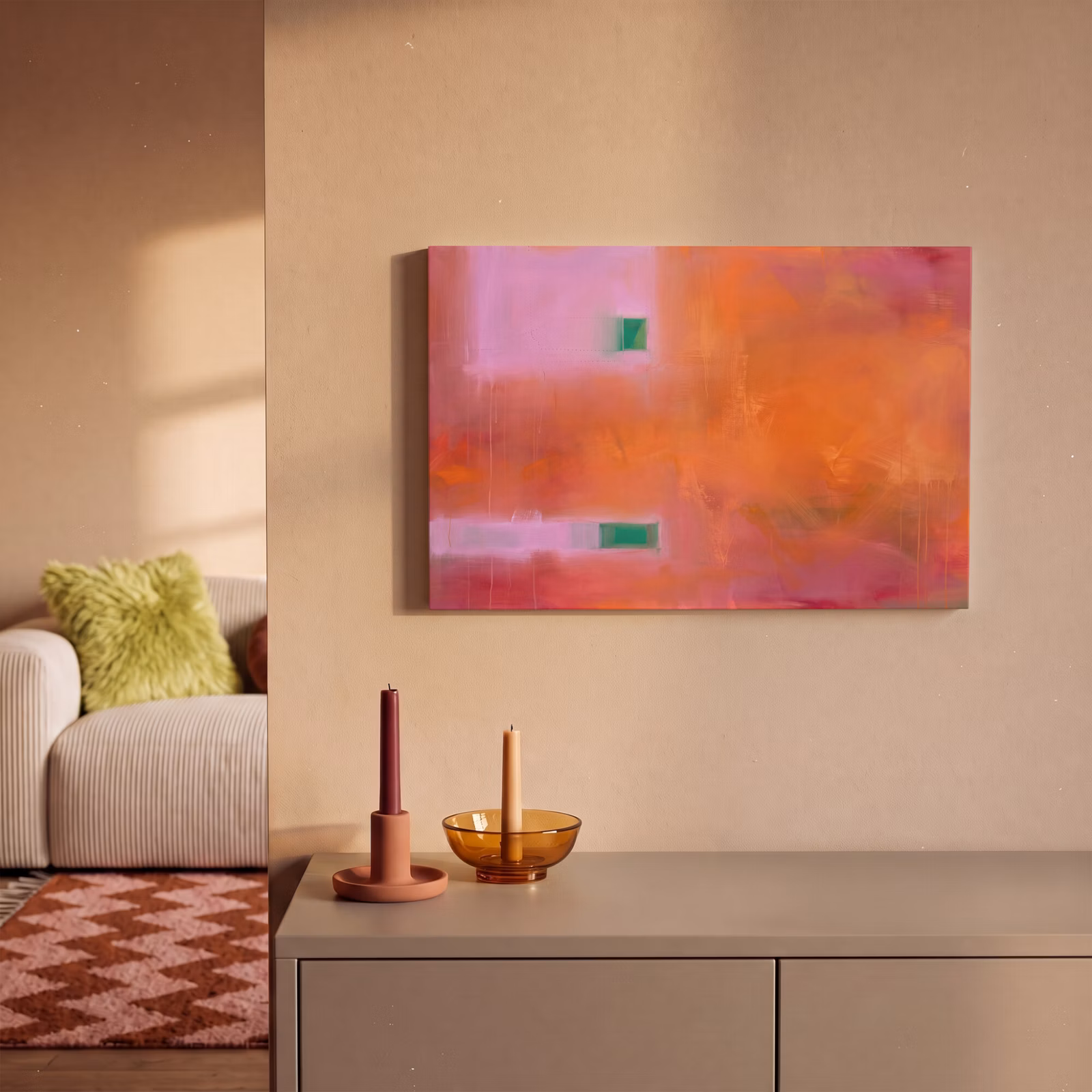 Canvas schilderij - Abstract - Vlakken - Kunst - Modern - Oranje — 1