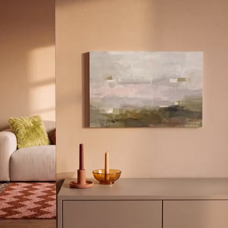 Canvas schilderij - Abstract - Gelaagd - Kunst - Modern - Grijs-Groen — 1