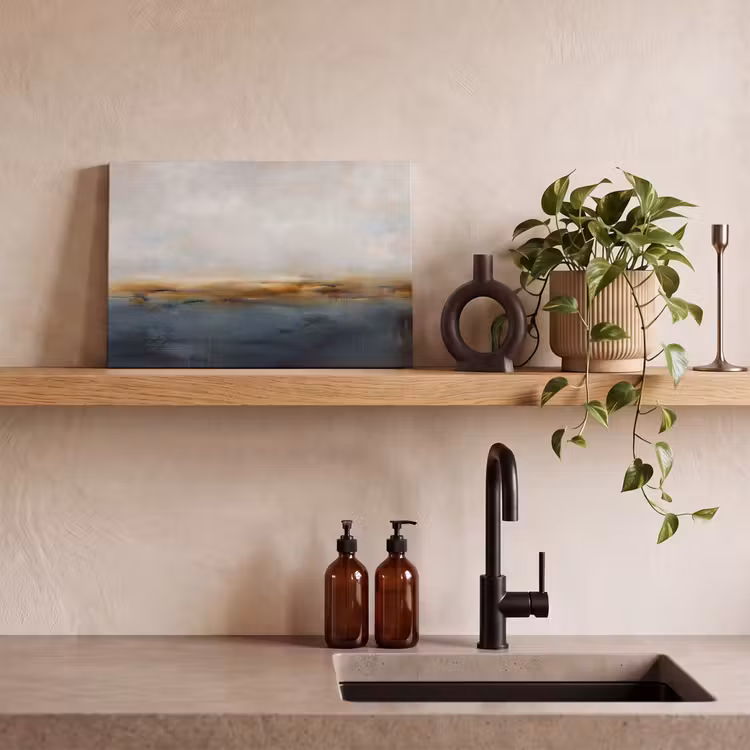 Canvas schilderij - Abstract - Horizon - Water - Modern - Beige — 2