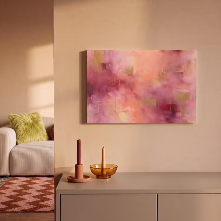 Canvas schilderij - Abstract - Kleuren - Modern - Roze - Paars — 1