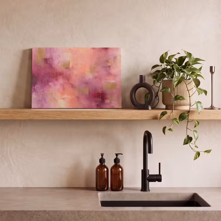 Canvas schilderij - Abstract - Kleuren - Modern - Roze - Paars — 2