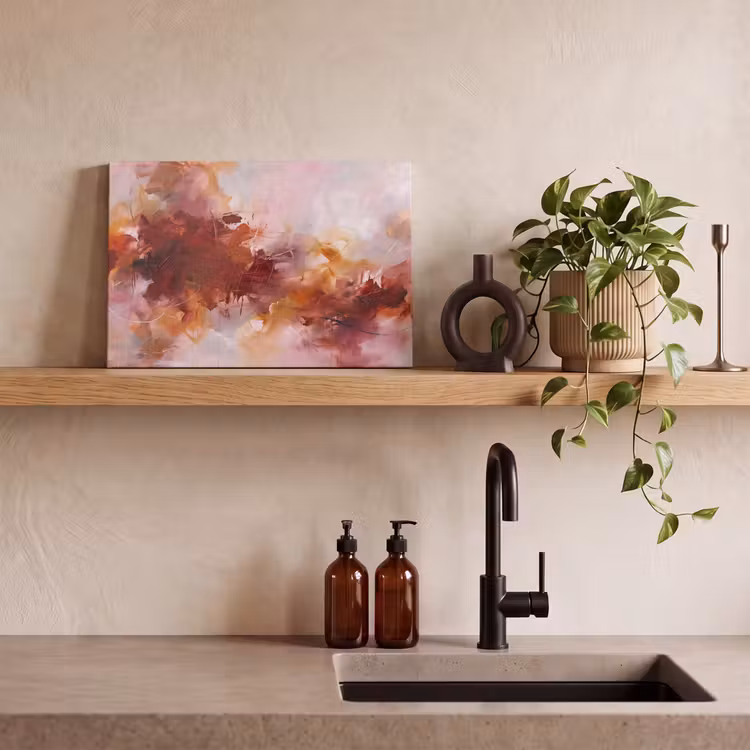 Canvas schilderij - Abstract - Kleurrijk - Kunst - Modern - Roze-Rood — 2