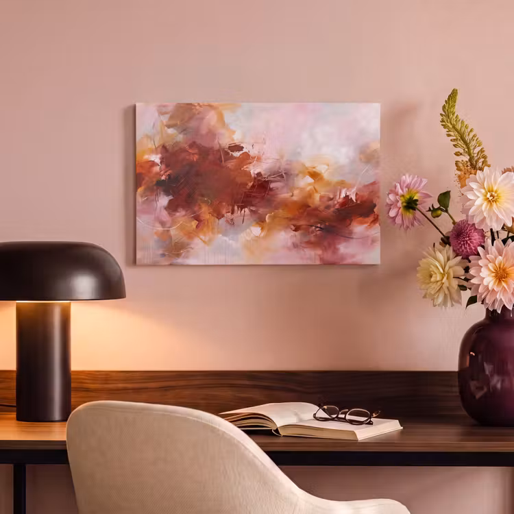 Canvas schilderij - Abstract - Kleurrijk - Kunst - Modern - Roze-Rood — 3