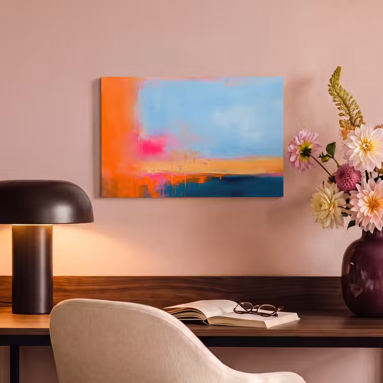 Canvas schilderij - Abstract - Kleurvlakken - Modern - Oranje - Blauw — 3