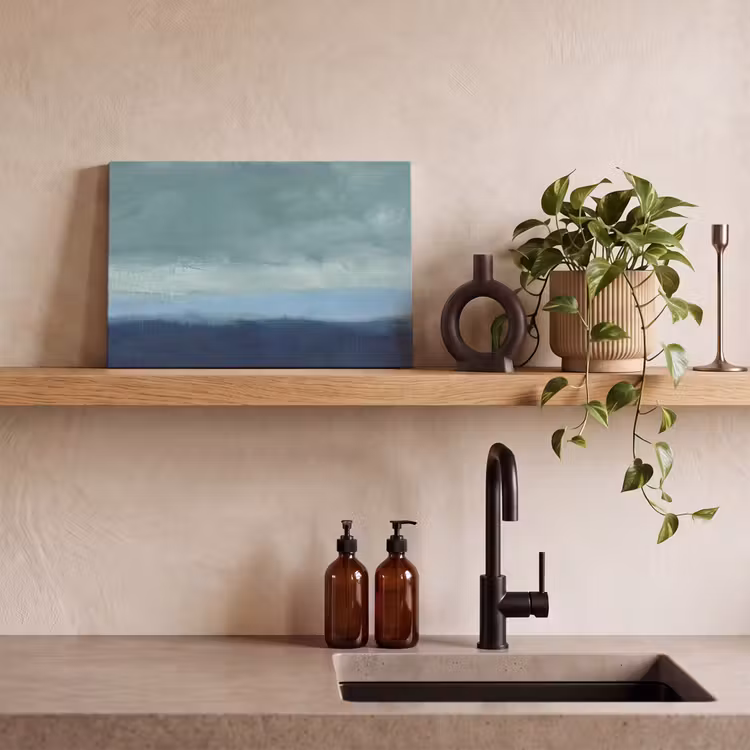 Canvas schilderij - Abstract - Lagen - Rust - Modern - Blauw — 2