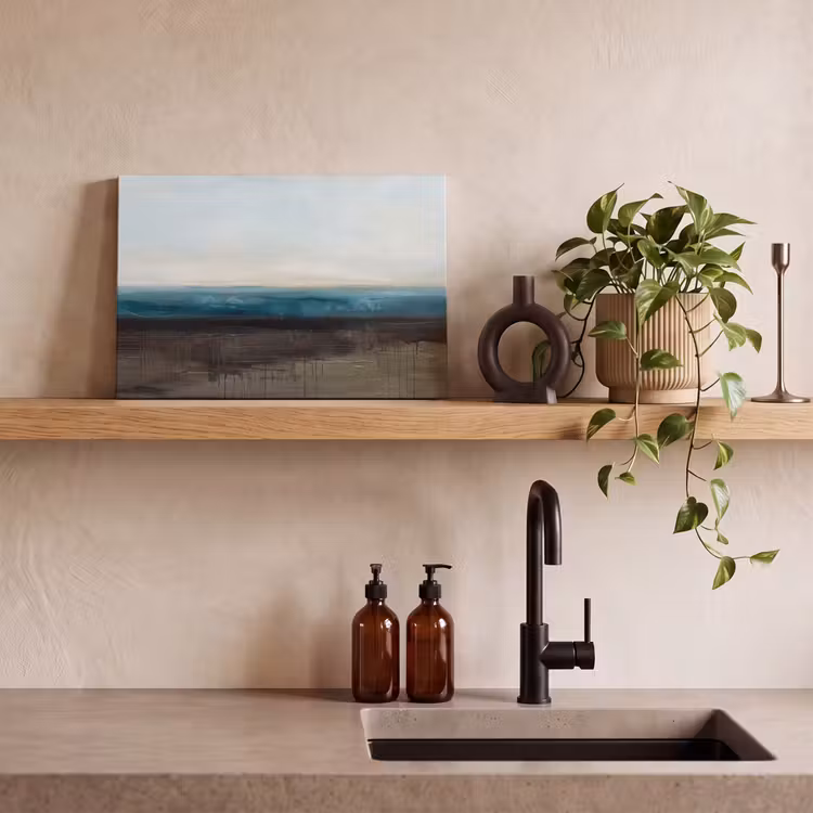 Canvas schilderij - Abstract - Landschap - Horizon - Blauw - Modern — 2