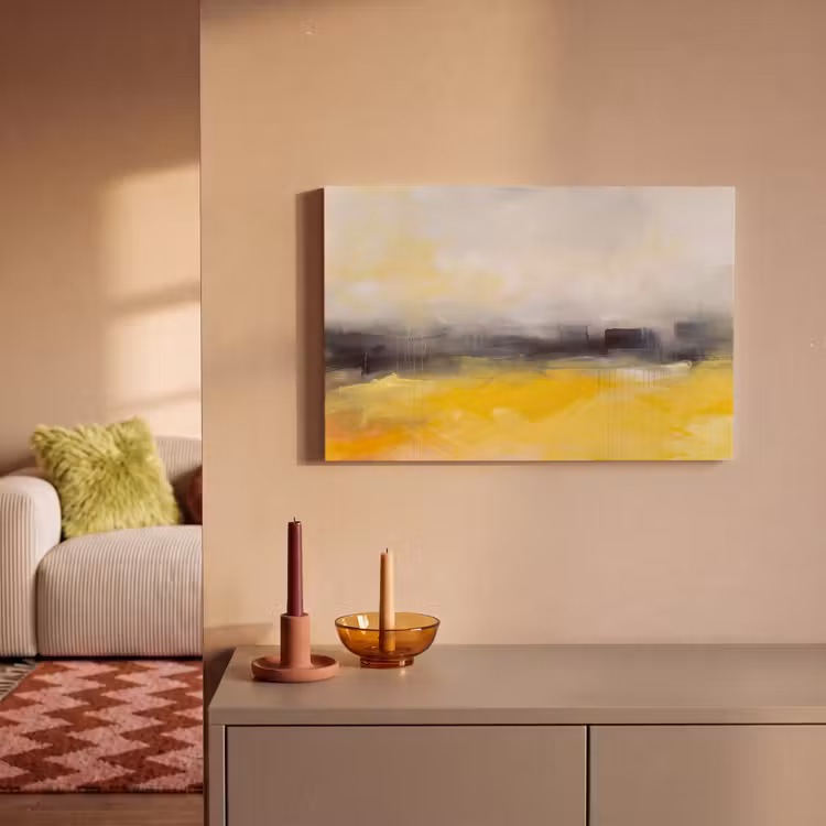 Canvas schilderij - Abstract - Landschap - Modern - Geel — 1