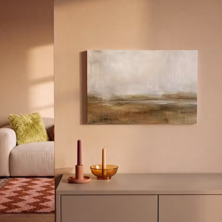 Canvas schilderij - Abstract - Landschap - Natuur - Beige - Bruin — 1