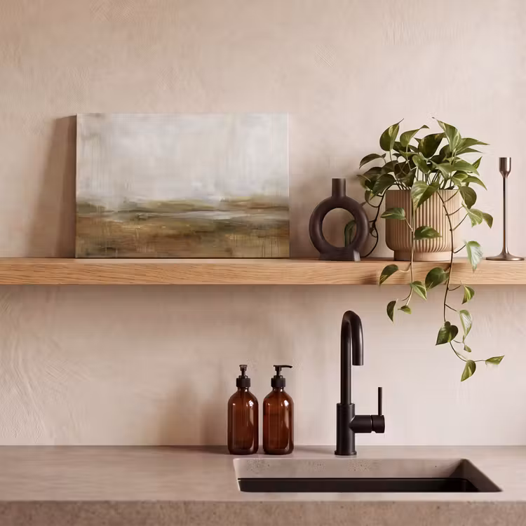Canvas schilderij - Abstract - Landschap - Natuur - Beige - Bruin — 2