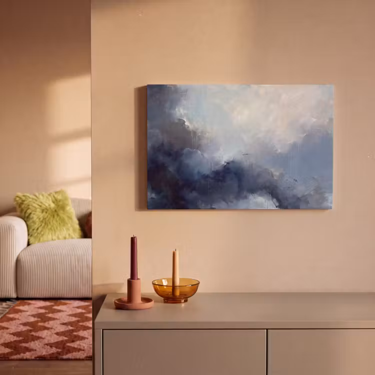 Canvas schilderij - Abstract - Wolken - Modern - Blauw - Kunst — 1