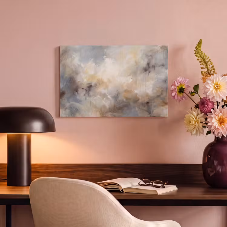 Canvas schilderij - Abstract - Wolken - Sfeervol - Beige - Grijs — 3