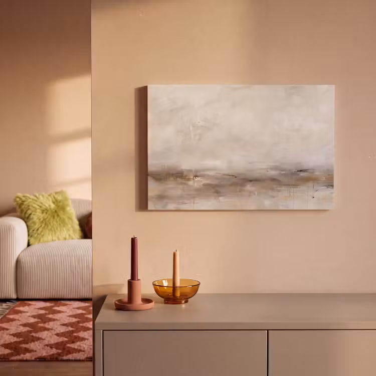 Canvas schilderij - Abstrakt - Landschap - Modern - Beige - Kunst — 1