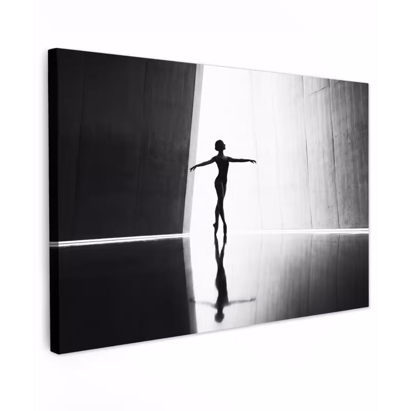 Canvas schilderij - Danser - Silhouette - Kunst - Modern - Zwart-wit — 1