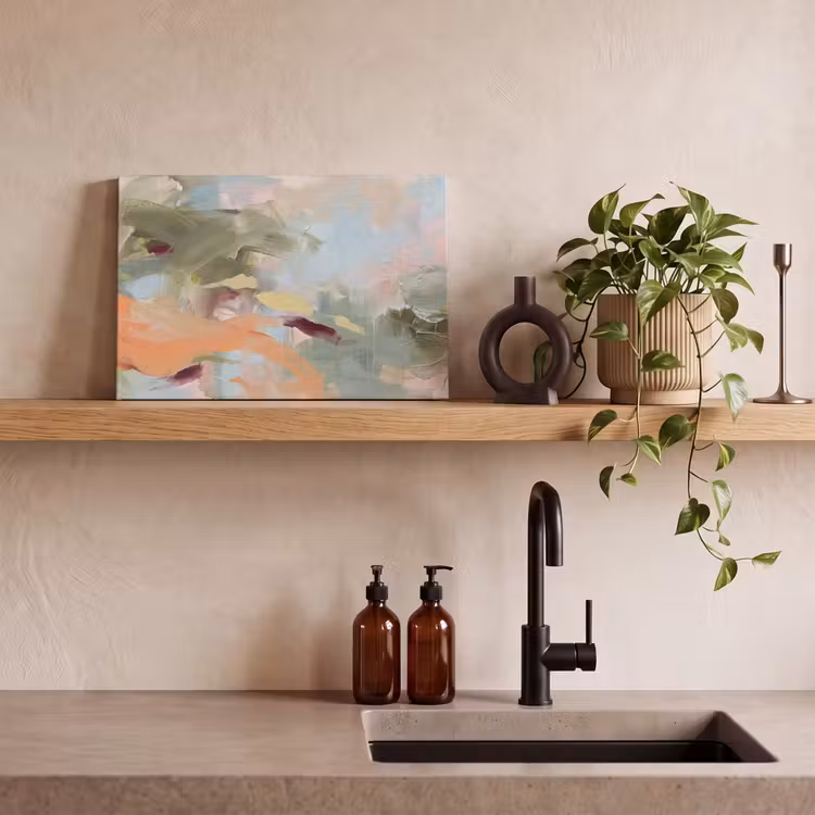 Canvas schilderij - Abstract - Borstelstreken - Kunst - Modern - Pastel — 2
